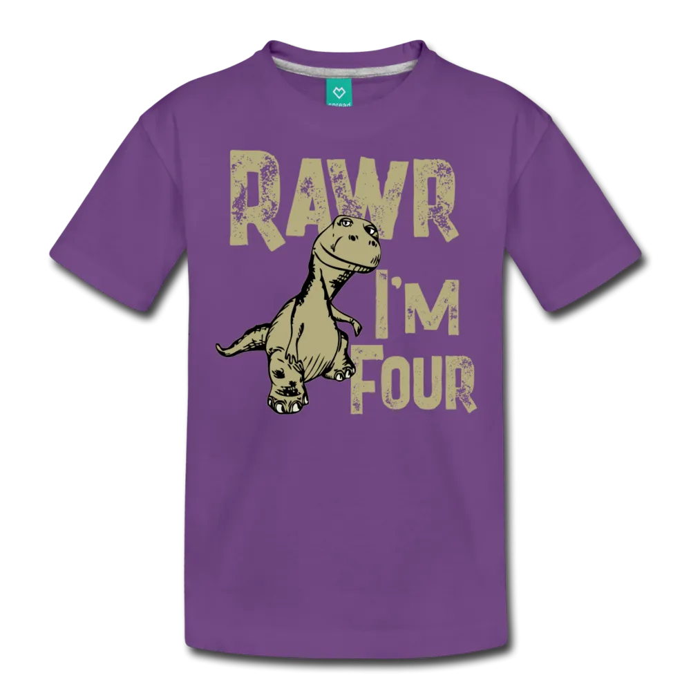 Rawr I'm Four Kids' Premium T-Shirt (CK1604)
