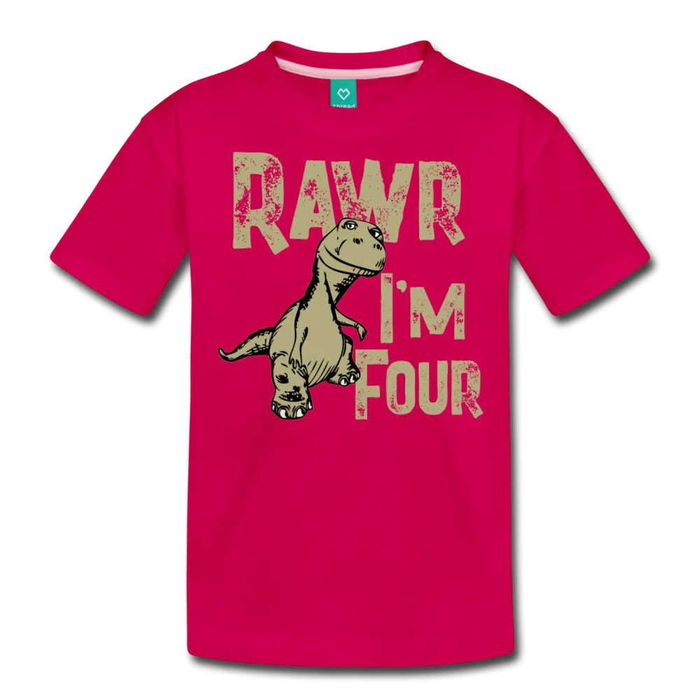 Rawr I'm Four Kids' Premium T-Shirt (CK1604)