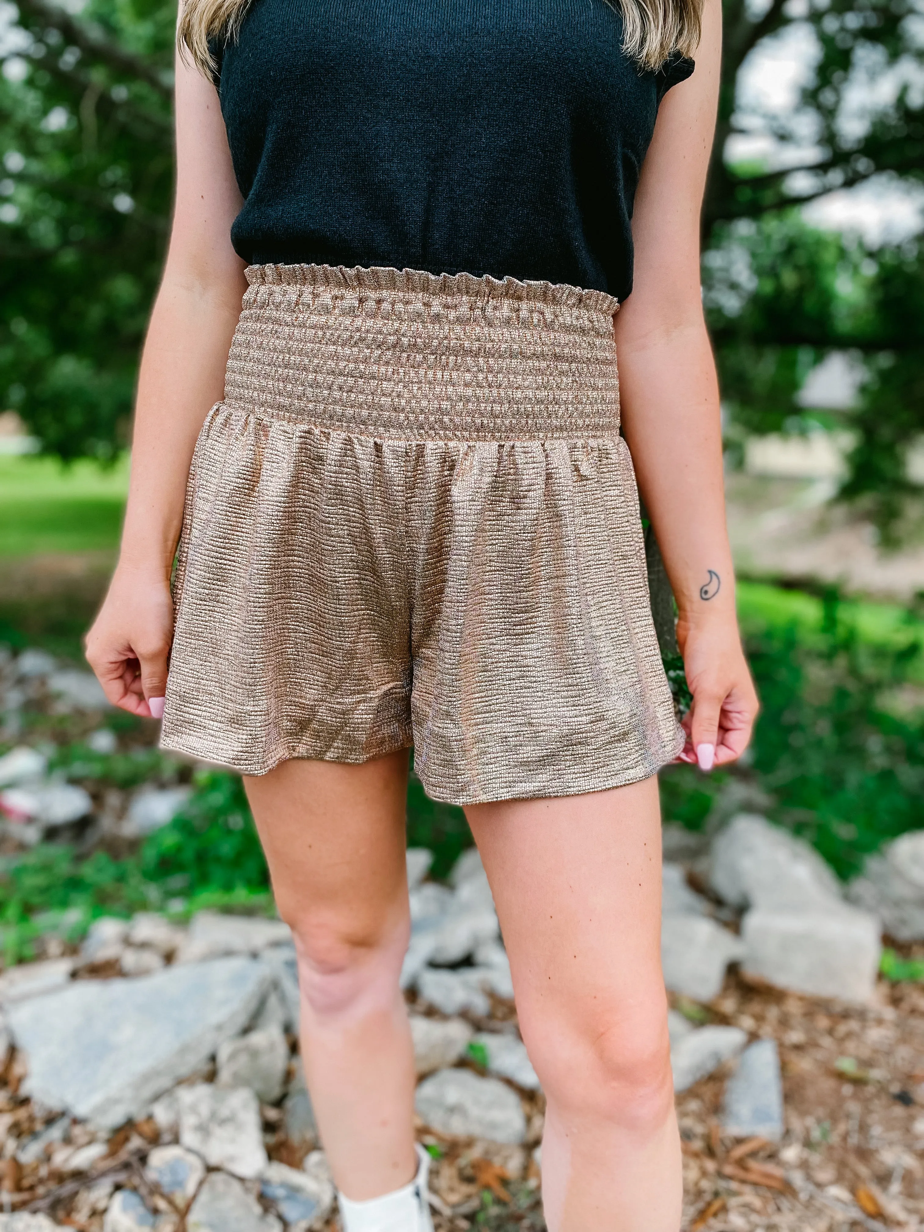 Razzle Dazzle Gold Swing Shorts