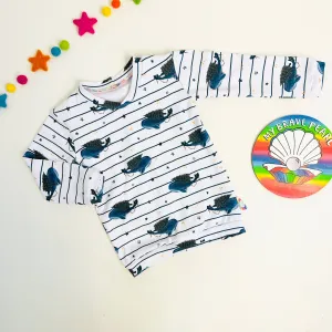 Ready To Ship 3-6M Christmas Whale Long Sleeve Tee