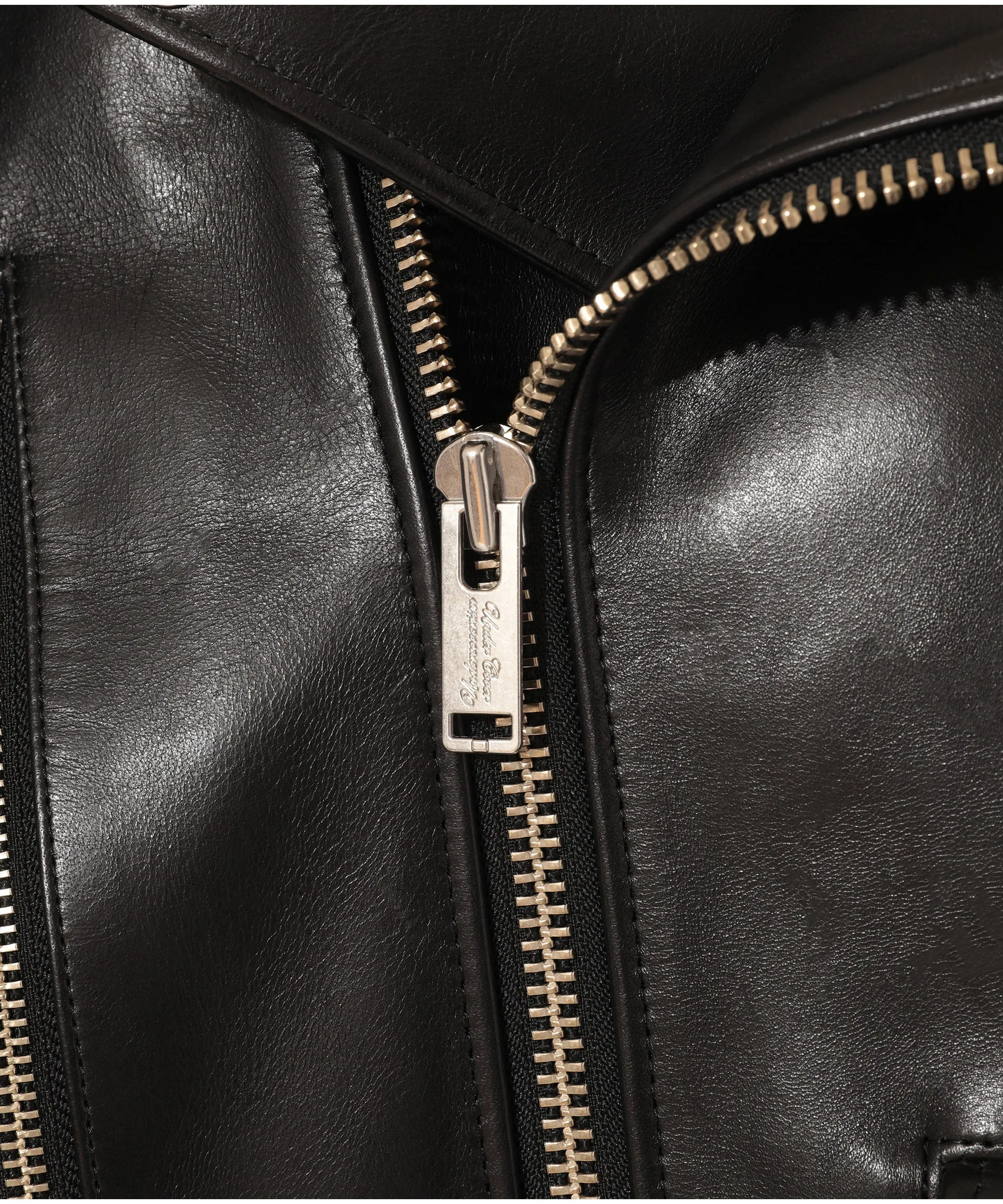 REAR-TIE LEATHER BIKER JACKET