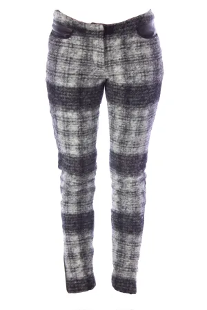 REBECCA MINKOFF Women's Grey Check Skinny Zip Nicholas Pants Sz 0 $398 NWT