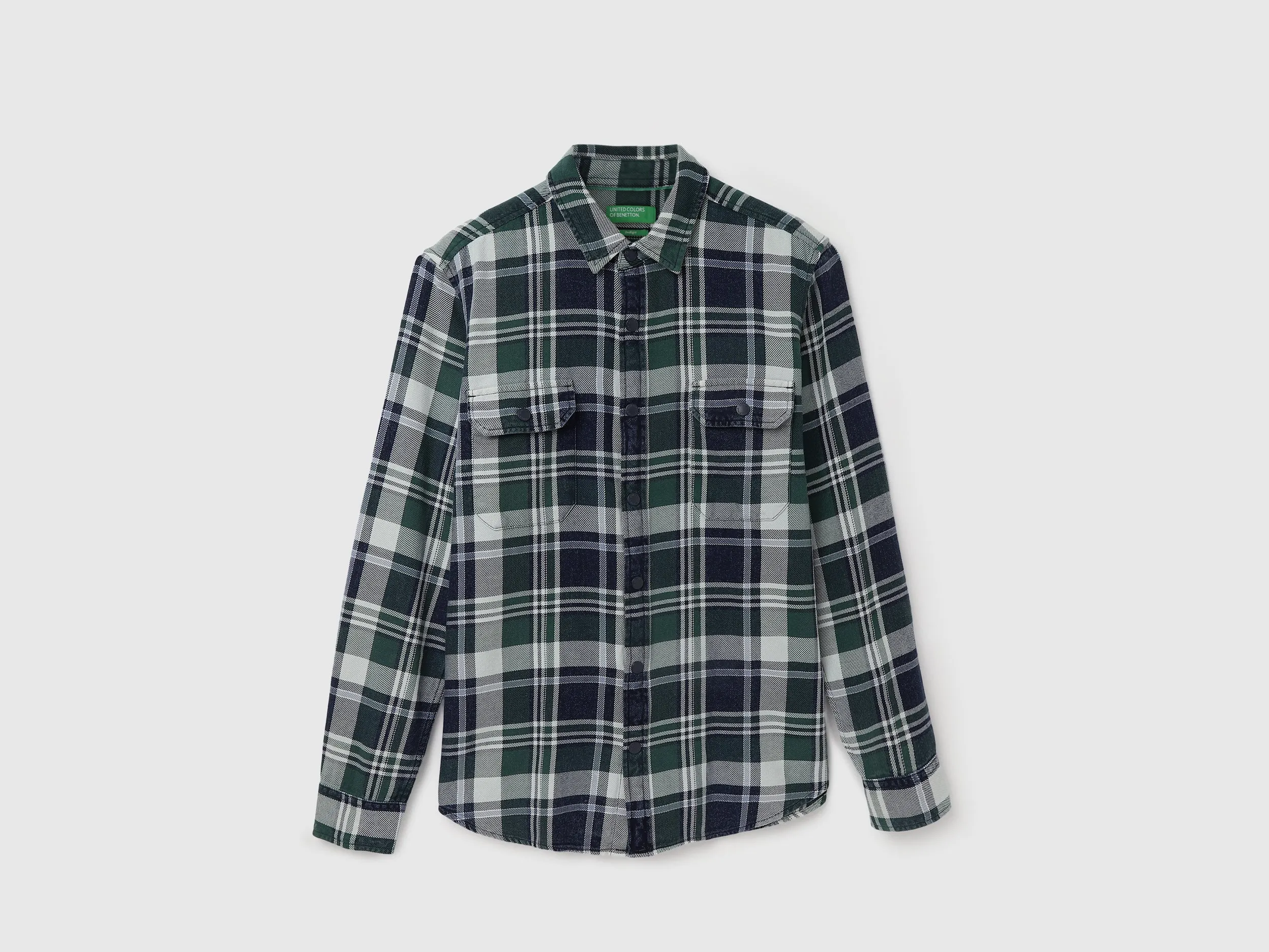Regular Spread Collar Checkered Shirts