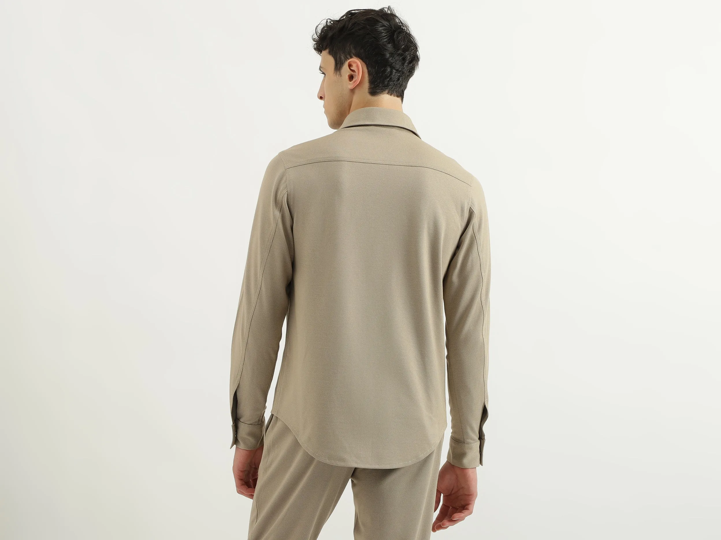 Regular Spread Collar Solid Shirts