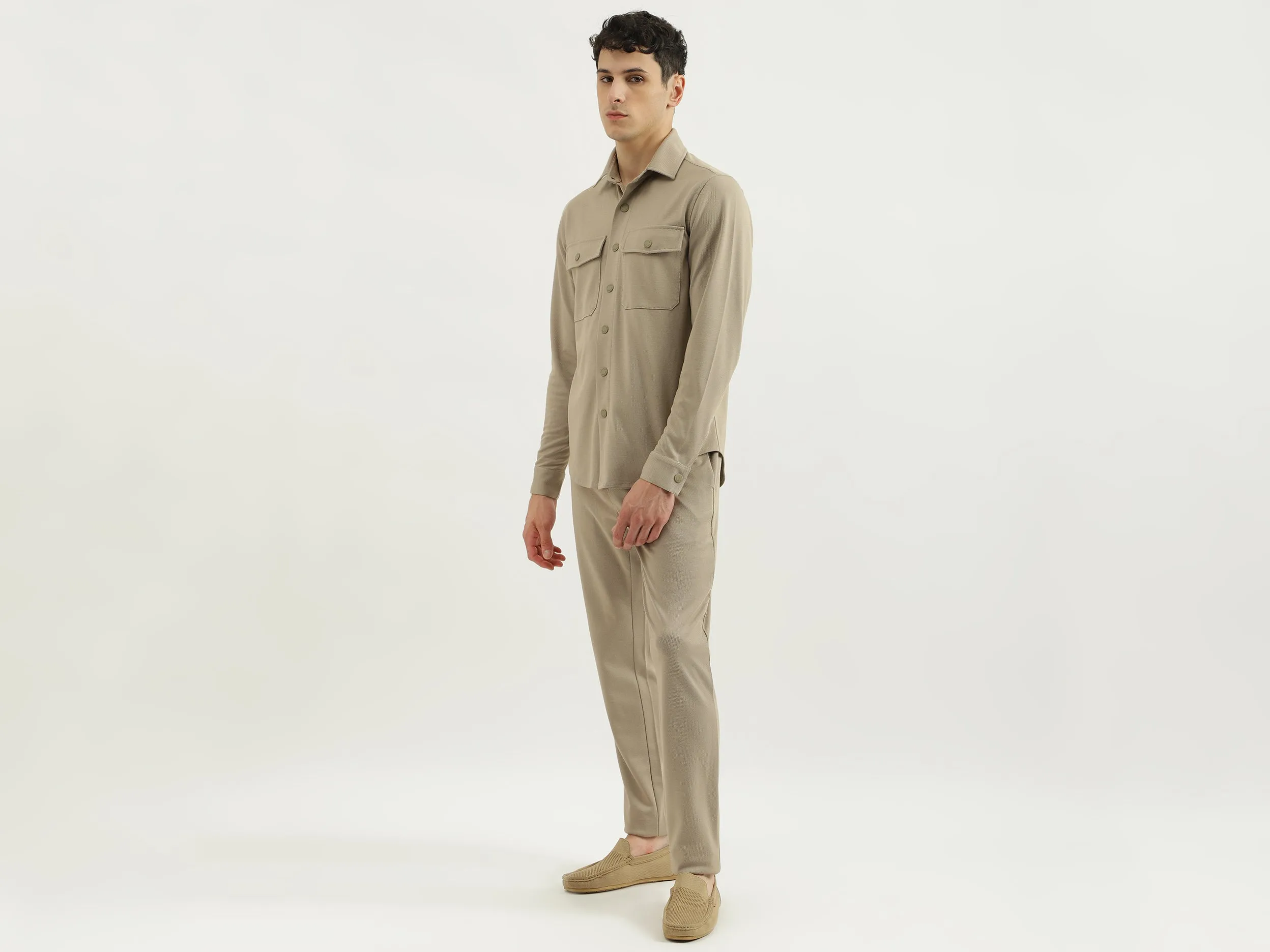 Regular Spread Collar Solid Shirts