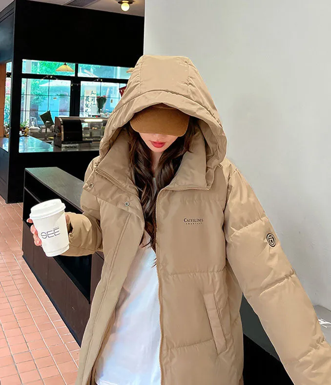 Relaxed-Fit Hooded Puffer Coat Perfect for Winter Adventures