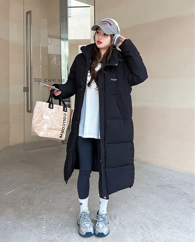 Relaxed-Fit Hooded Puffer Coat Perfect for Winter Adventures