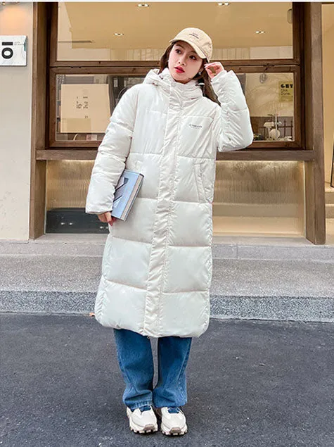 Relaxed-Fit Hooded Puffer Coat Perfect for Winter Adventures