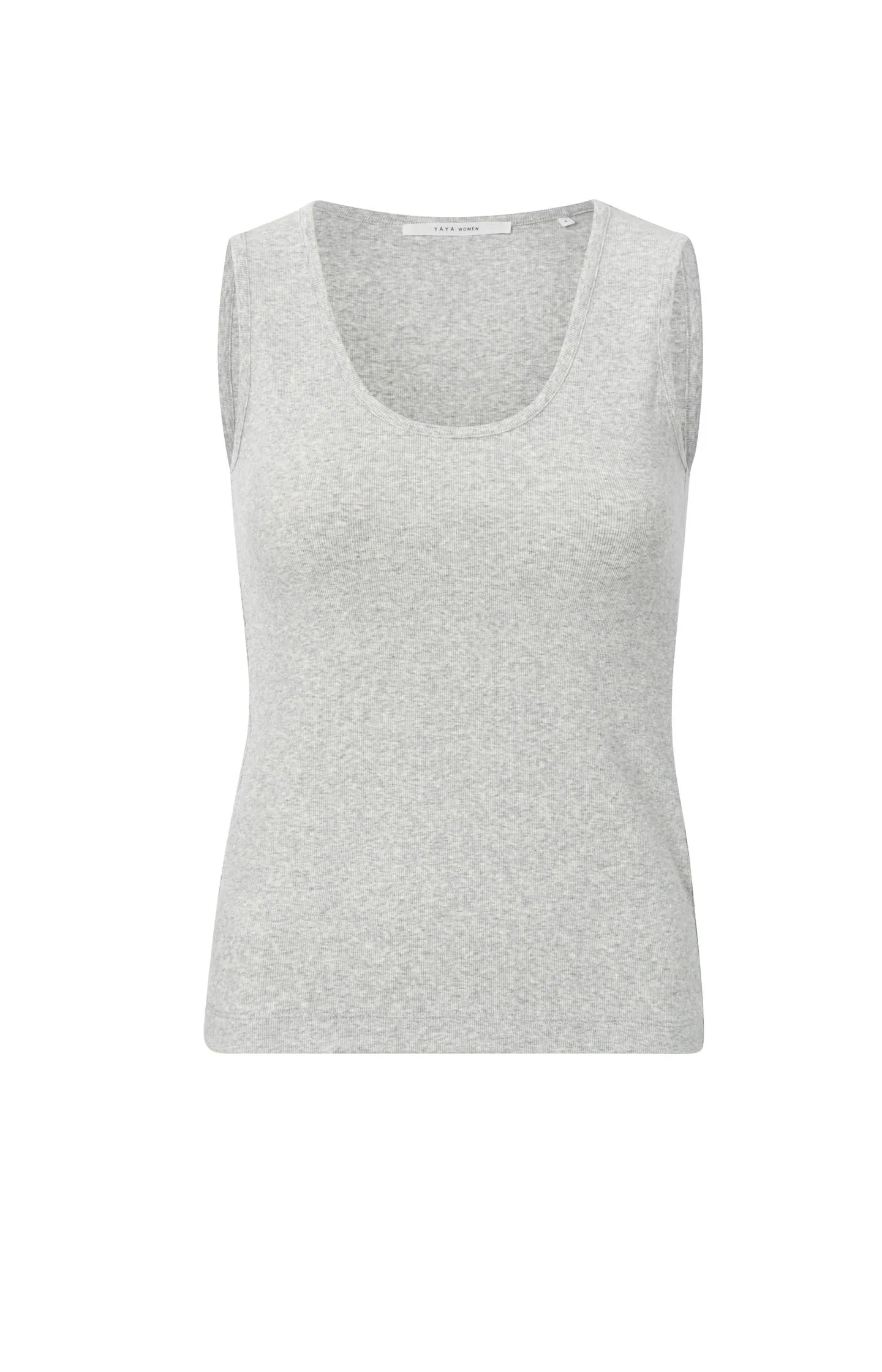Ribbed singlet with low round neck and a regular fit