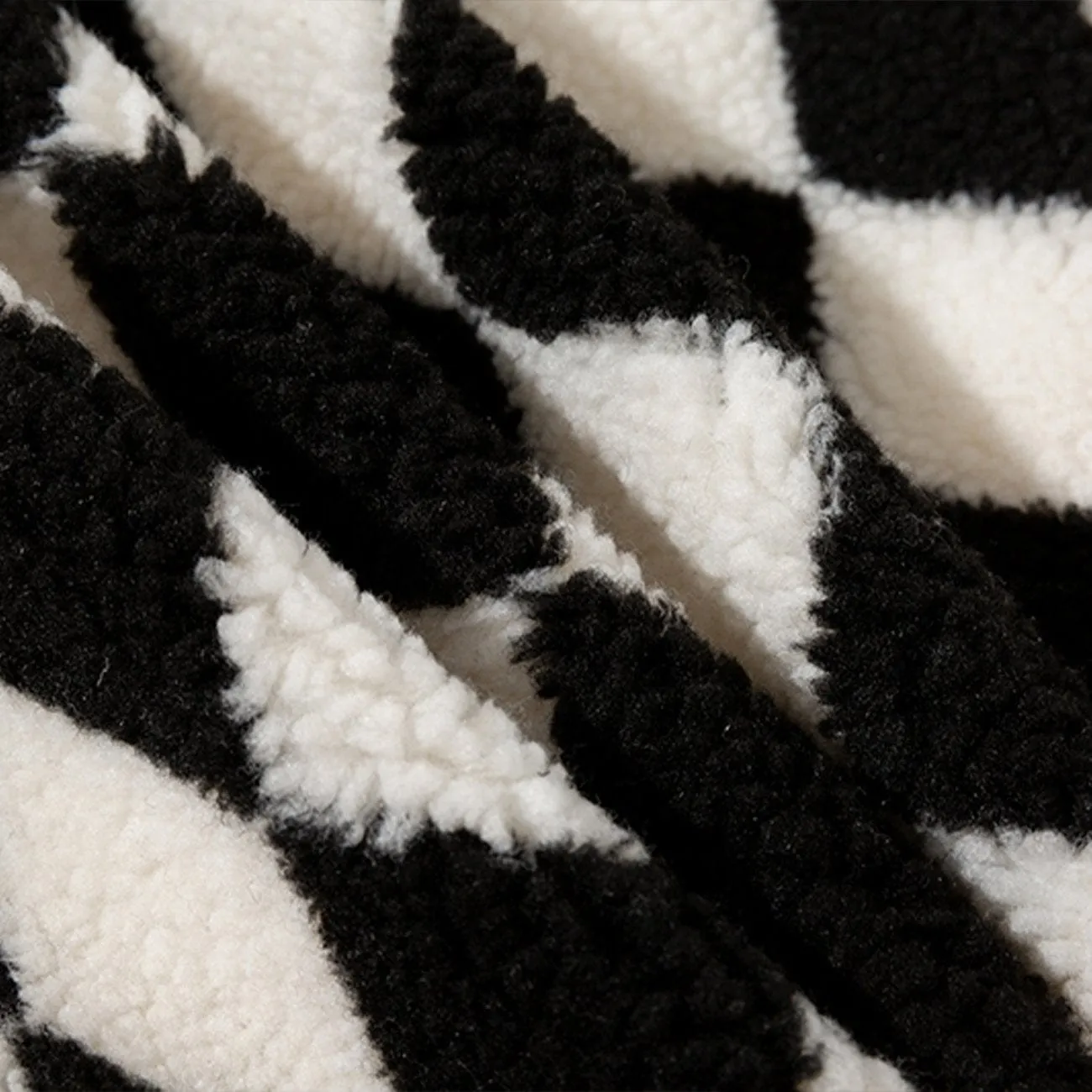 Rimiro - Diamond Pattern Sherpa Winter Coat