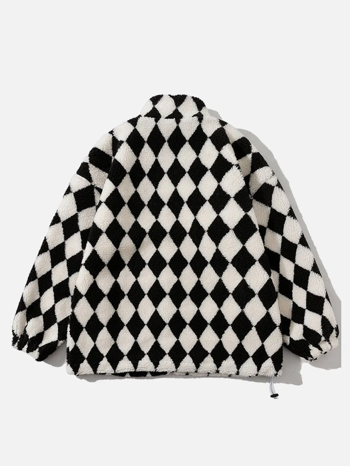 Rimiro - Diamond Pattern Sherpa Winter Coat