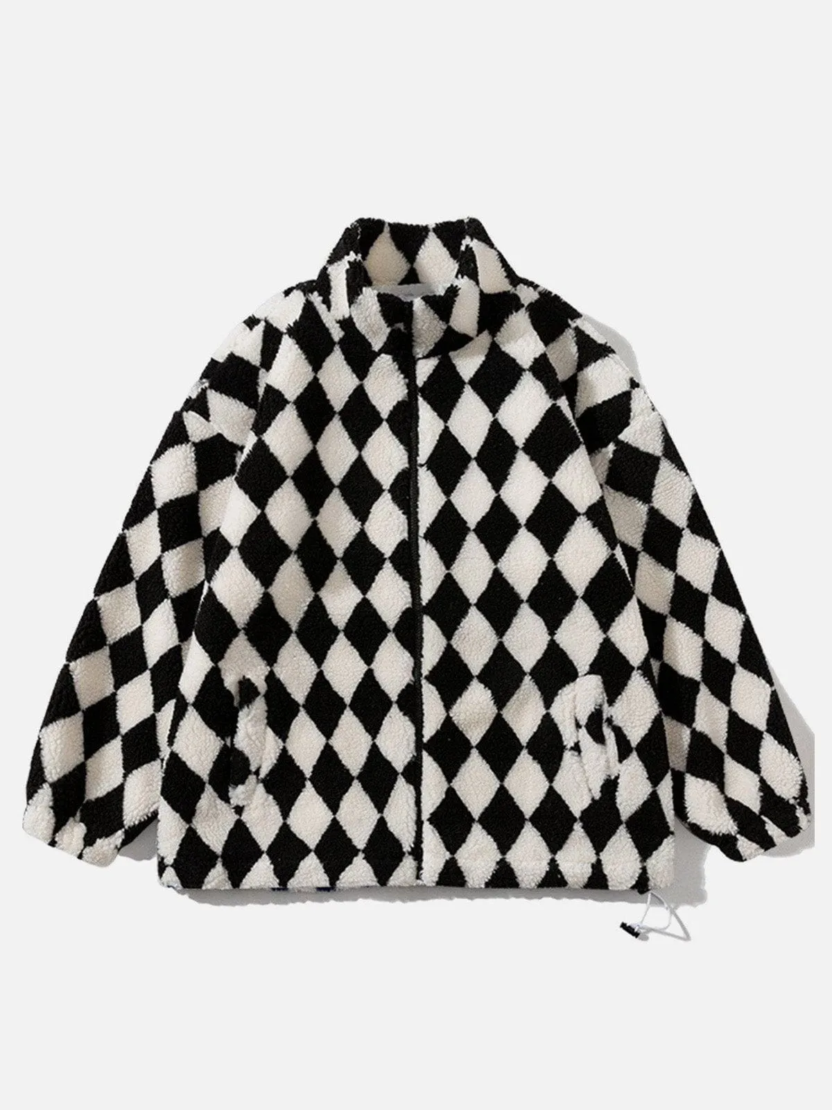 Rimiro - Diamond Pattern Sherpa Winter Coat