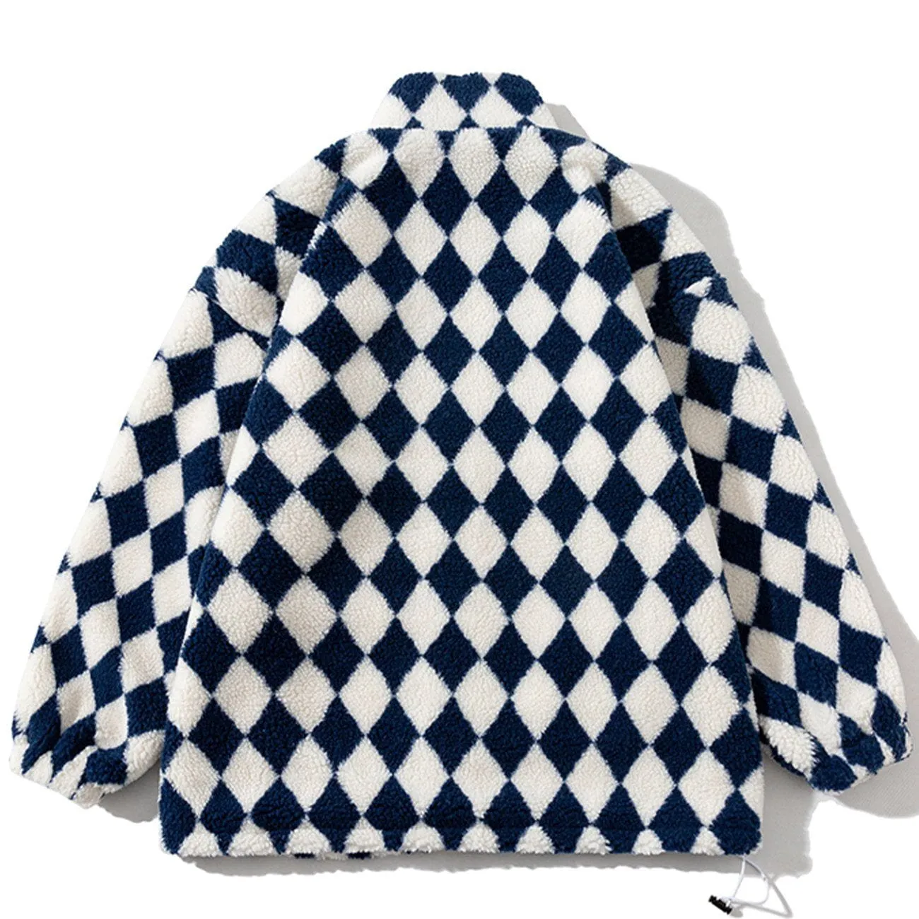 Rimiro - Diamond Pattern Sherpa Winter Coat