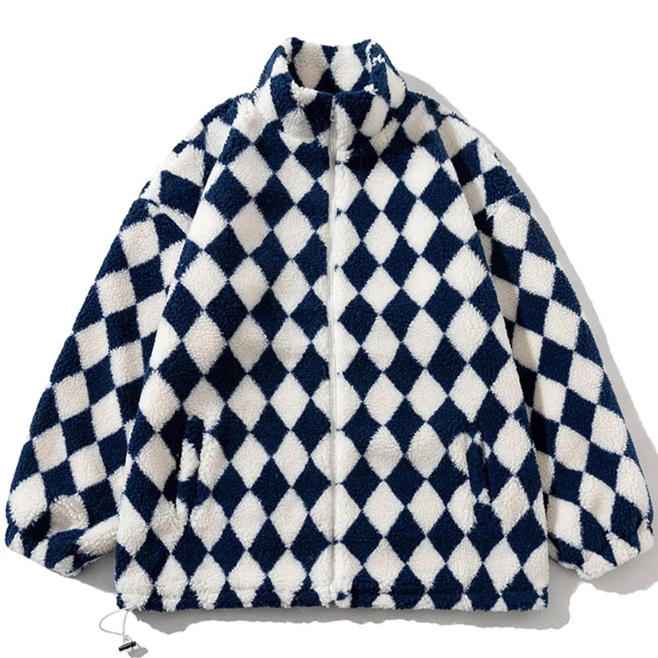 Rimiro - Diamond Pattern Sherpa Winter Coat