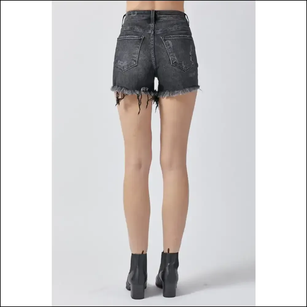 RISEN Raw Hem Denim Shorts with Pockets