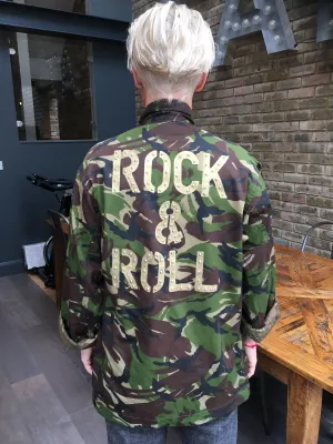 'Rock & Roll' Green Camo Jacket
