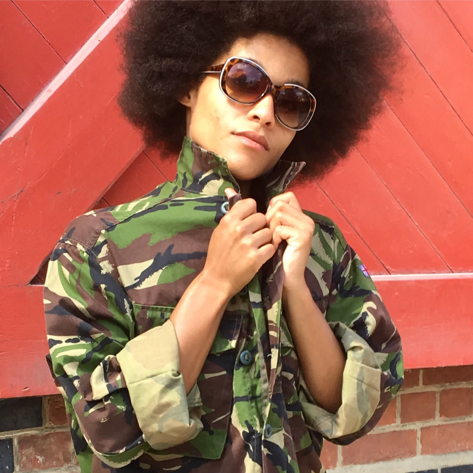 'Rock & Roll' Green Camo Jacket