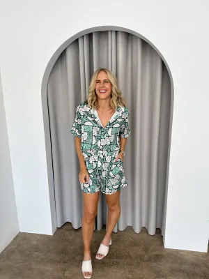 Rowan Shirt- Teal print