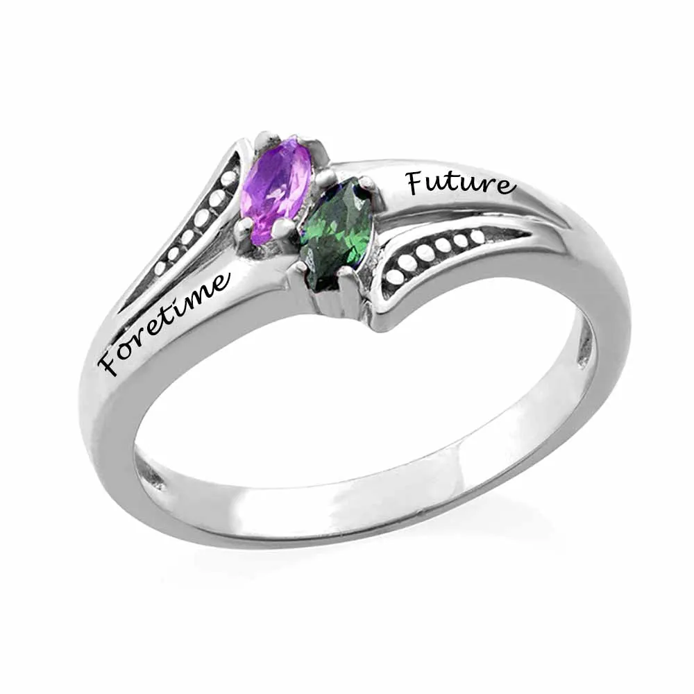 S925 Silver Young Leaf Masonry Ring