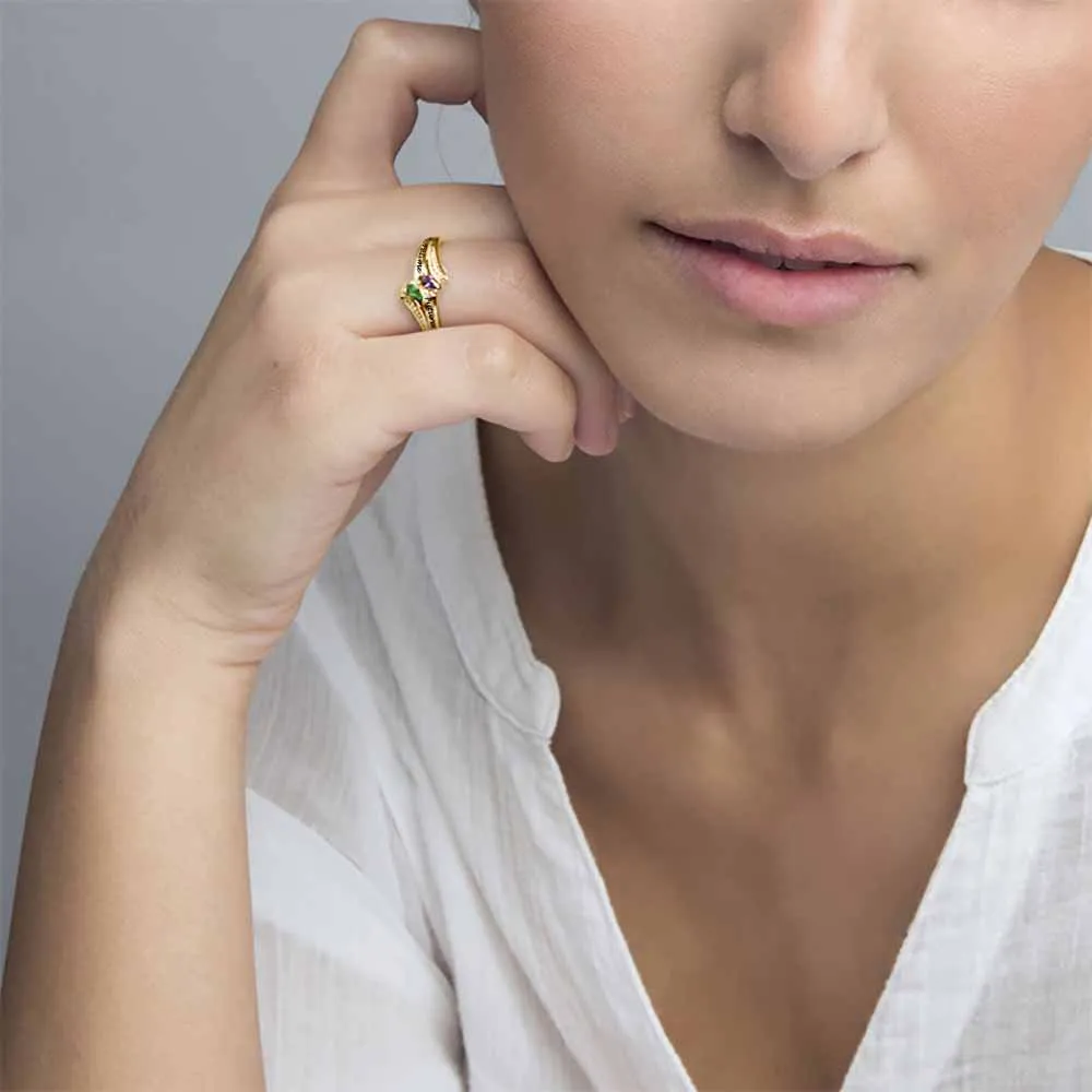 S925 Silver Young Leaf Masonry Ring