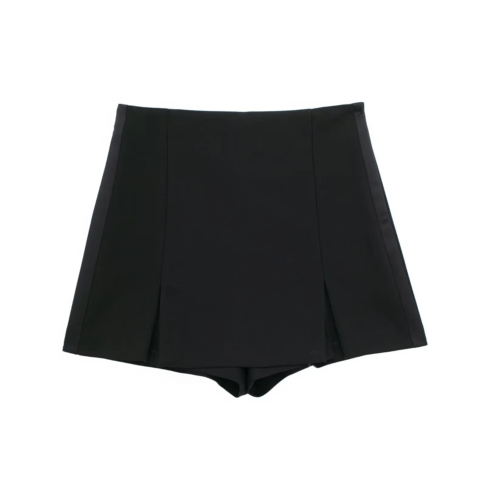 Satin Lapel Deep V Tuxedo Blazer and Shorts Set