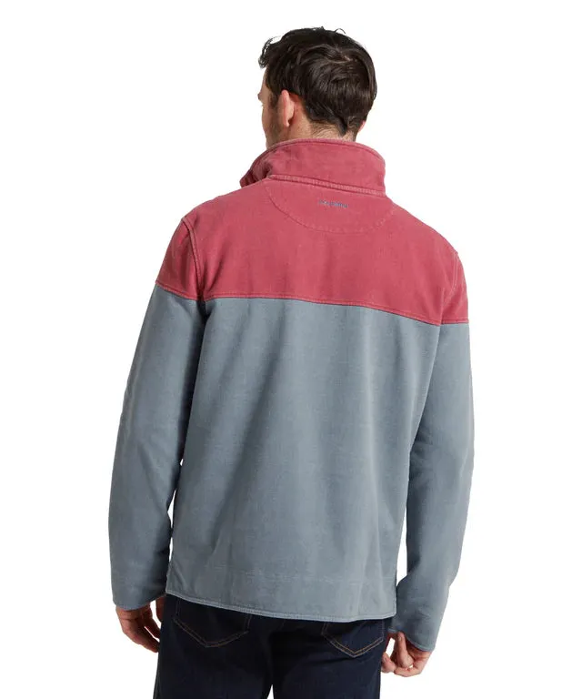 Schoffel Mens Helford Heritage sweatshirt - Red/pigeon blue