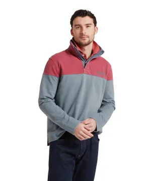 Schoffel Mens Helford Heritage sweatshirt - Red/pigeon blue