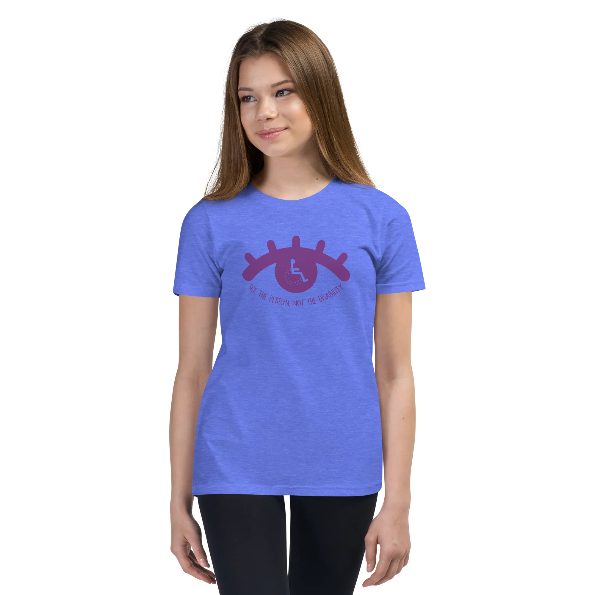 See the Person, Not the Disability (Eyelash Design) Youth Light Color T-Shirts