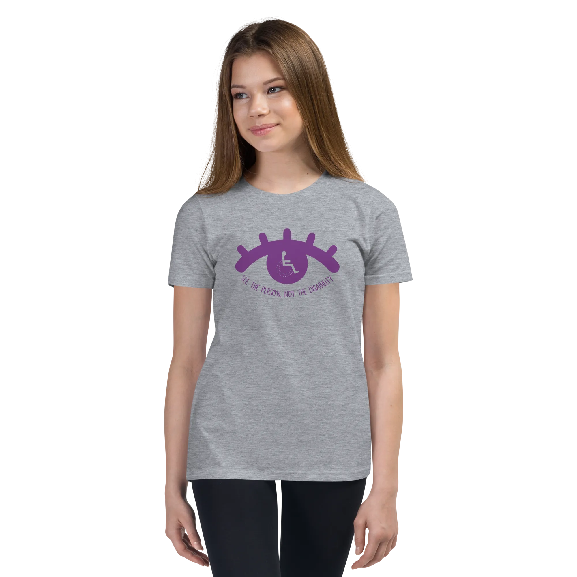 See the Person, Not the Disability (Eyelash Design) Youth Light Color T-Shirts