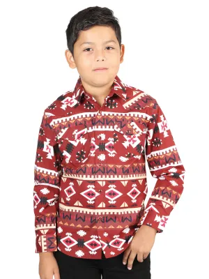 Senor De Los Cielos Kids Casual Long-Sleeve Shirt - Red