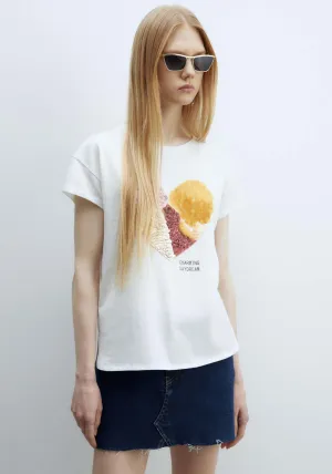 Short sleeve Sequin T-Shirt - White