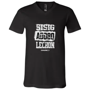 Sisig Adobo Lechon Unisex Jersey V-Neck T-Shirt