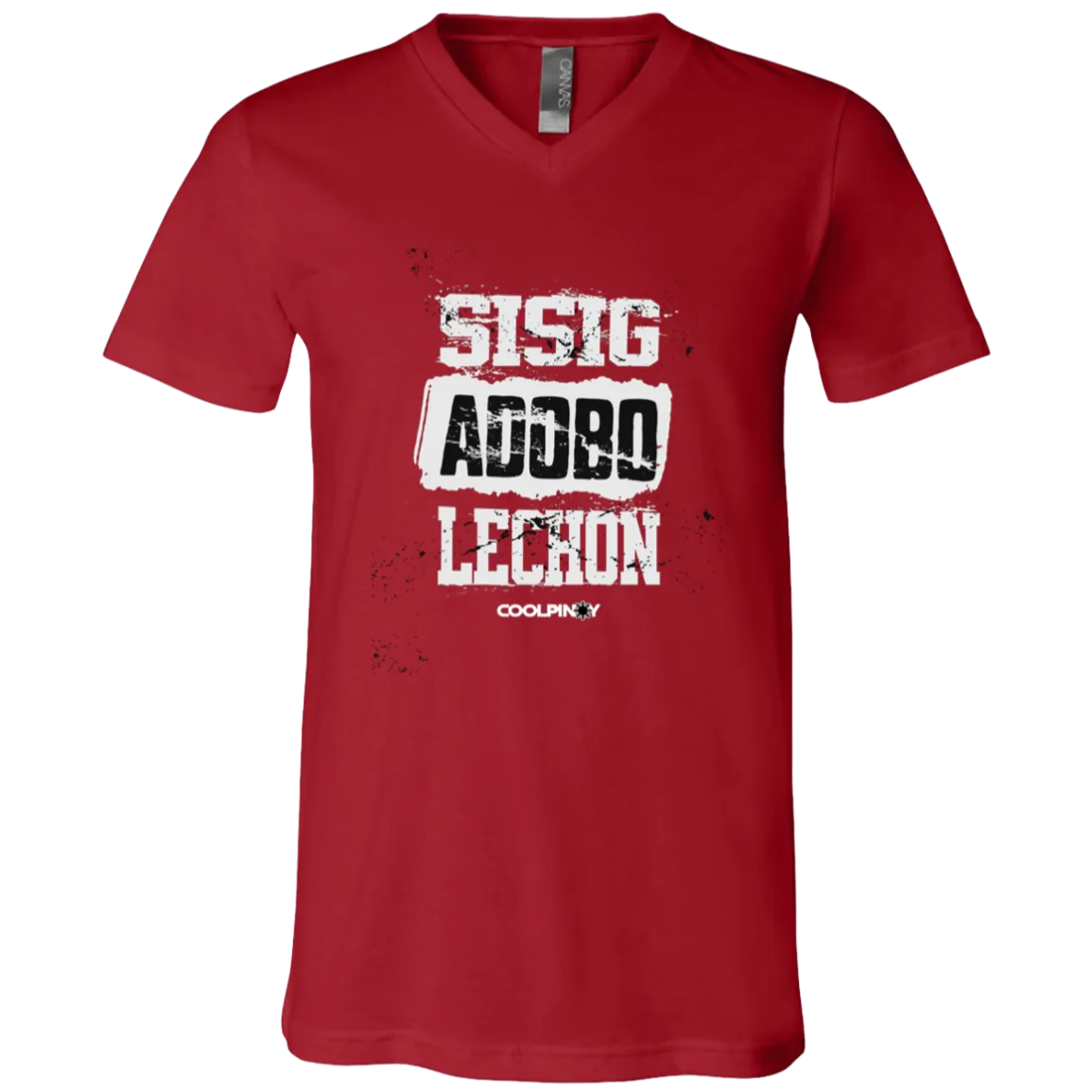 Sisig Adobo Lechon Unisex Jersey V-Neck T-Shirt