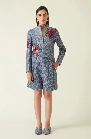 Sissa navy quilted shorts