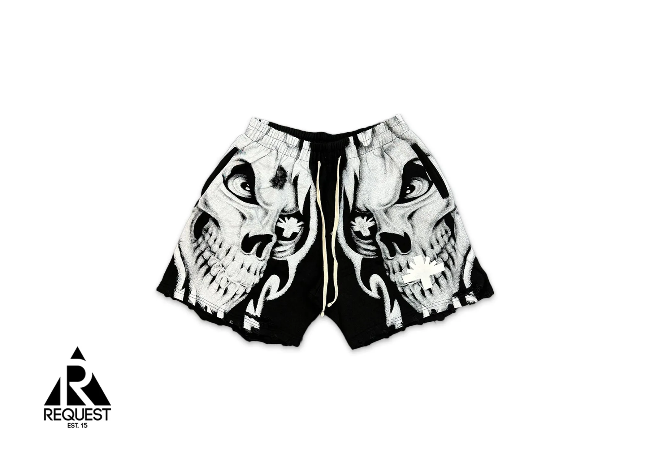 Skull Face Shorts "Black/White"
