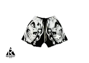Skull Face Shorts "Black/White"