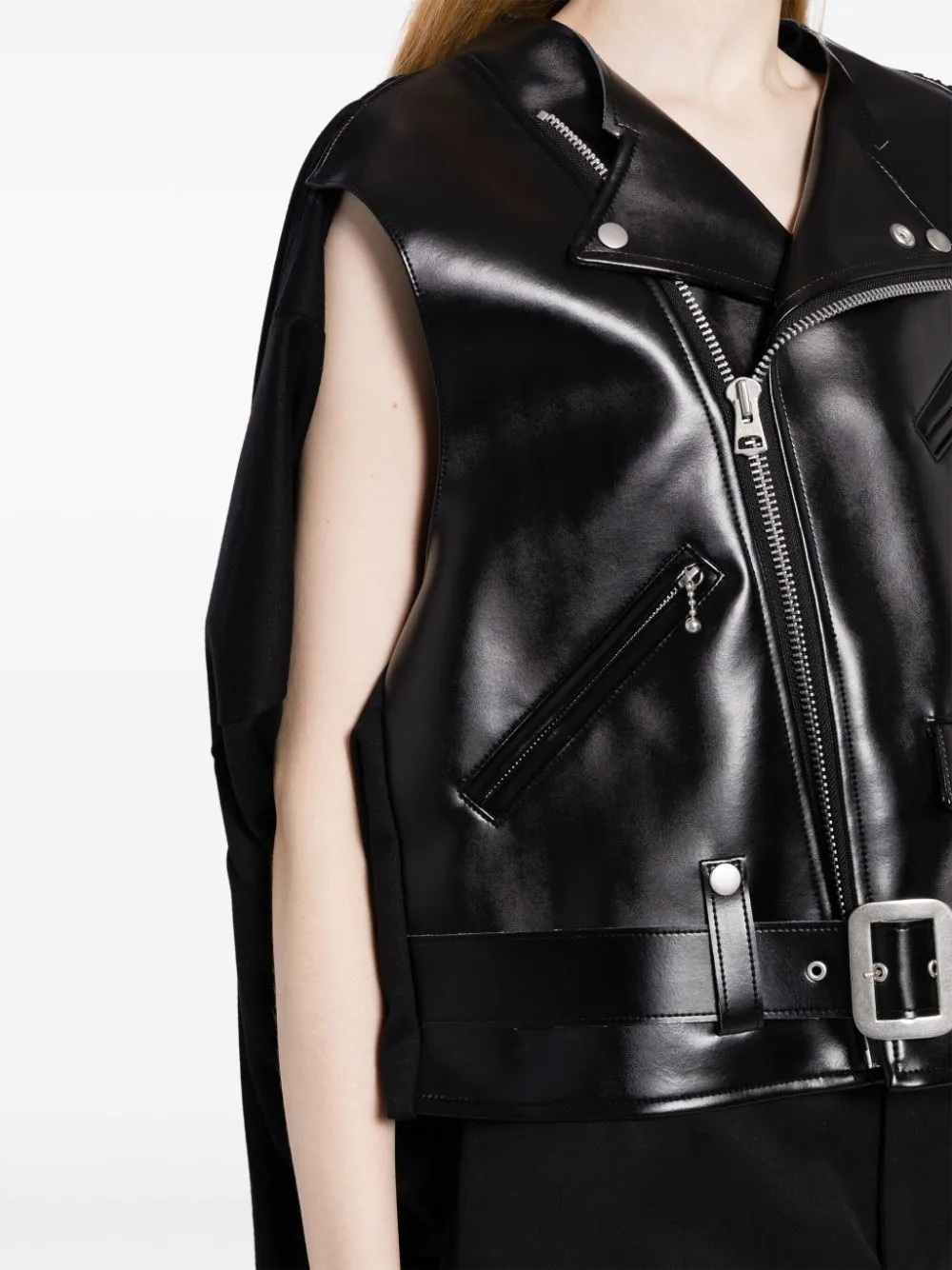 SLEEVELESS BIKER JACKET