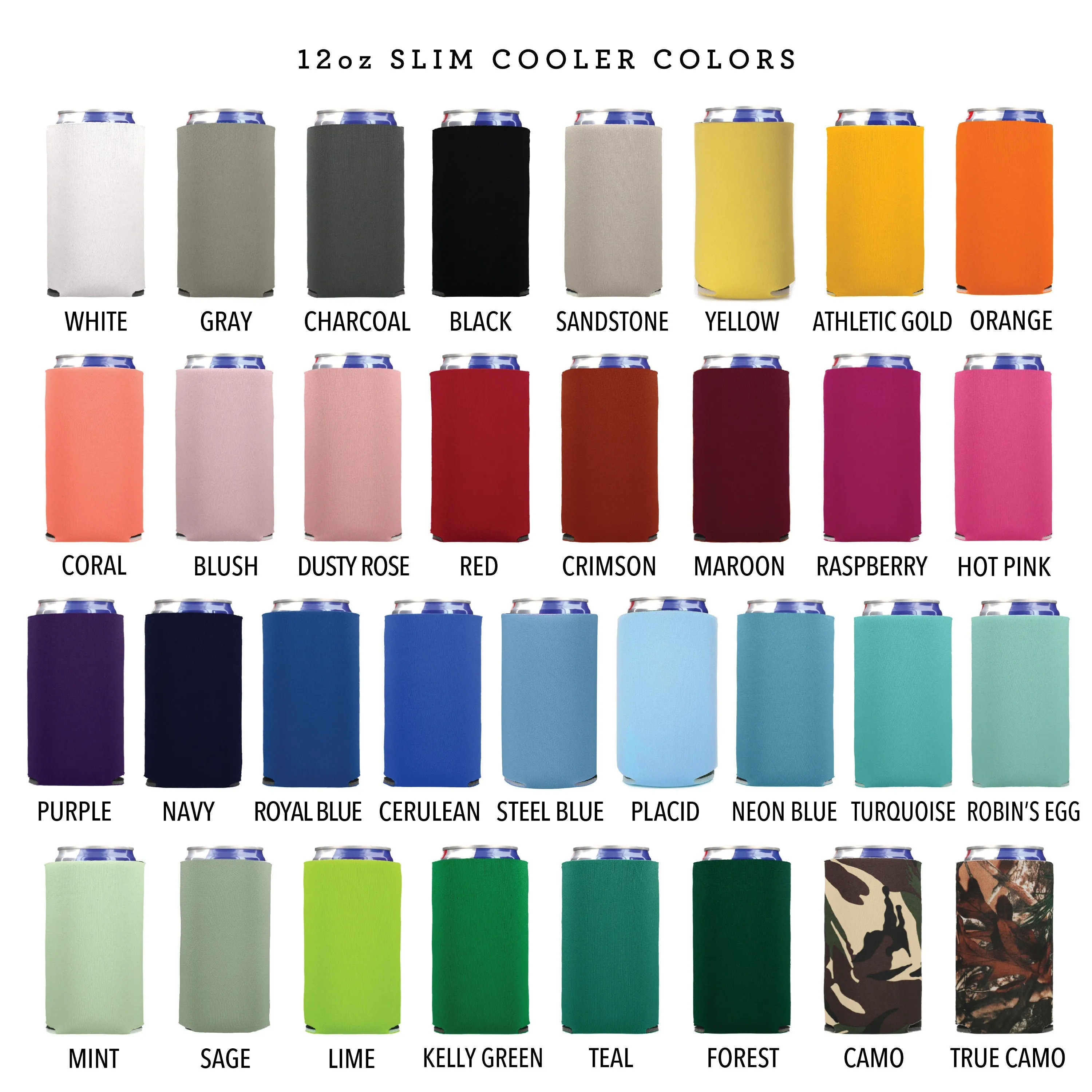 Slim 12oz Wedding Can Cooler #32S - Heart Hashtag