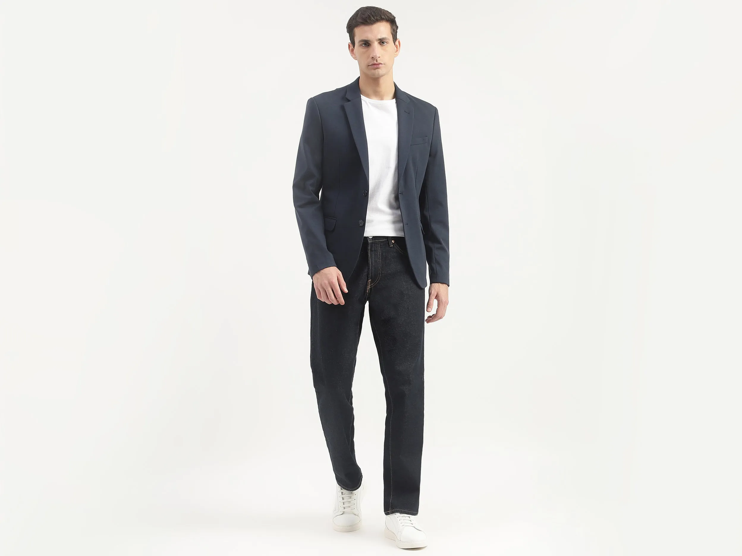 Slim Fit Lapel Collar Solid Coloured Jacket