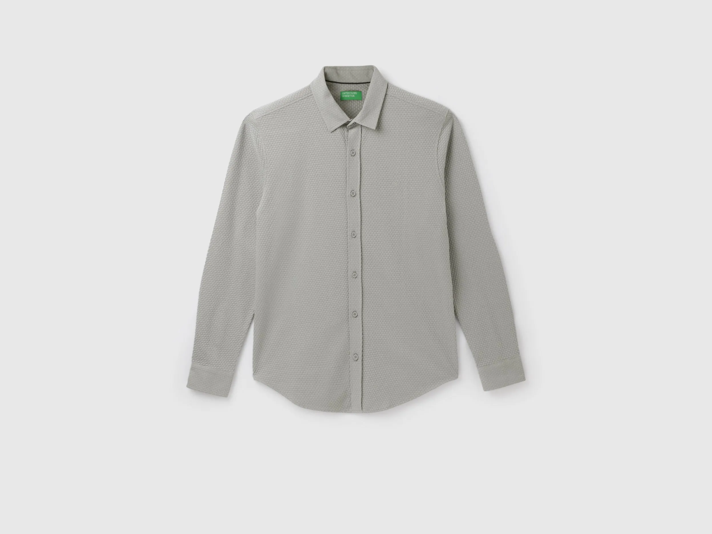 Slim Spread Collar Self Design Shirts