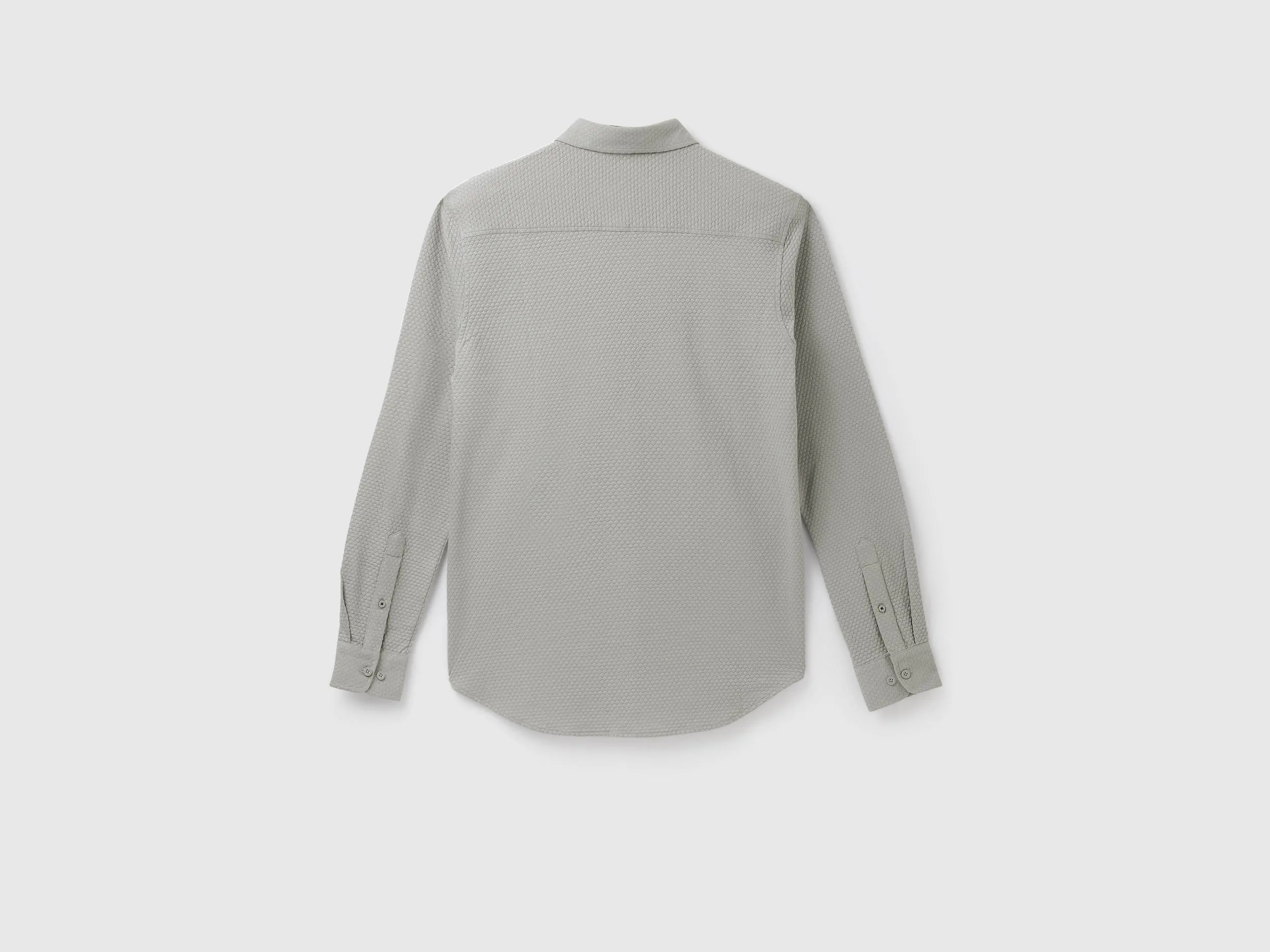 Slim Spread Collar Self Design Shirts