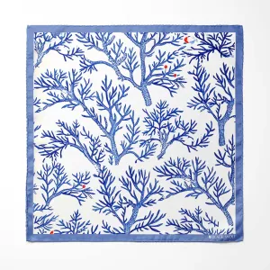 SNOWFLAKE TREE SILK POCKET SQUARE