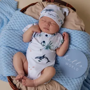Snuggle Hunny Organic Short Sleeve Bodysuit - Ocean