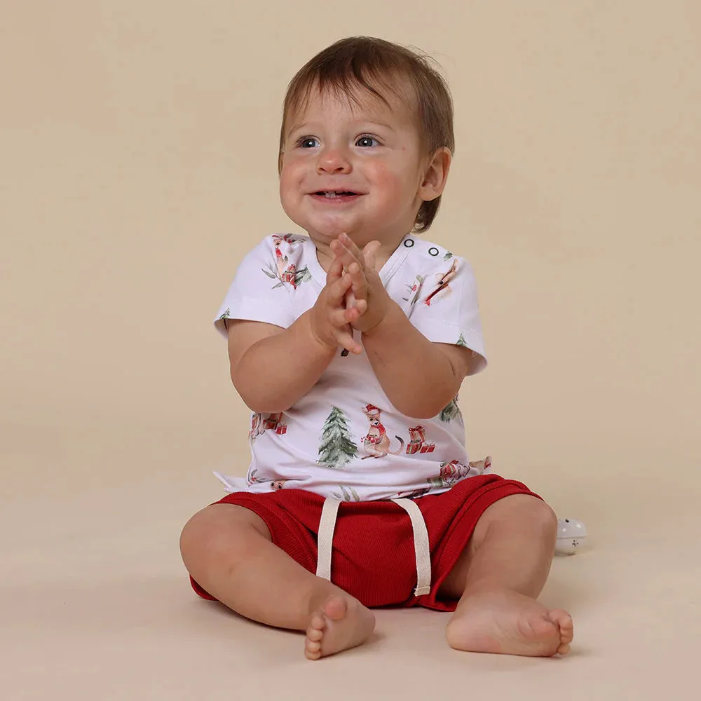 Snuggle Hunny Red Organic Shorts