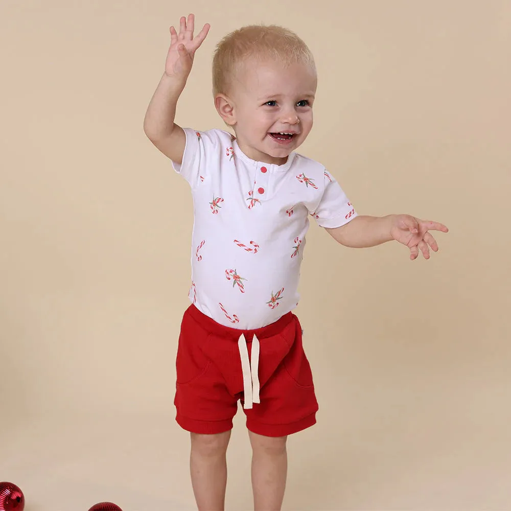 Snuggle Hunny Red Organic Shorts