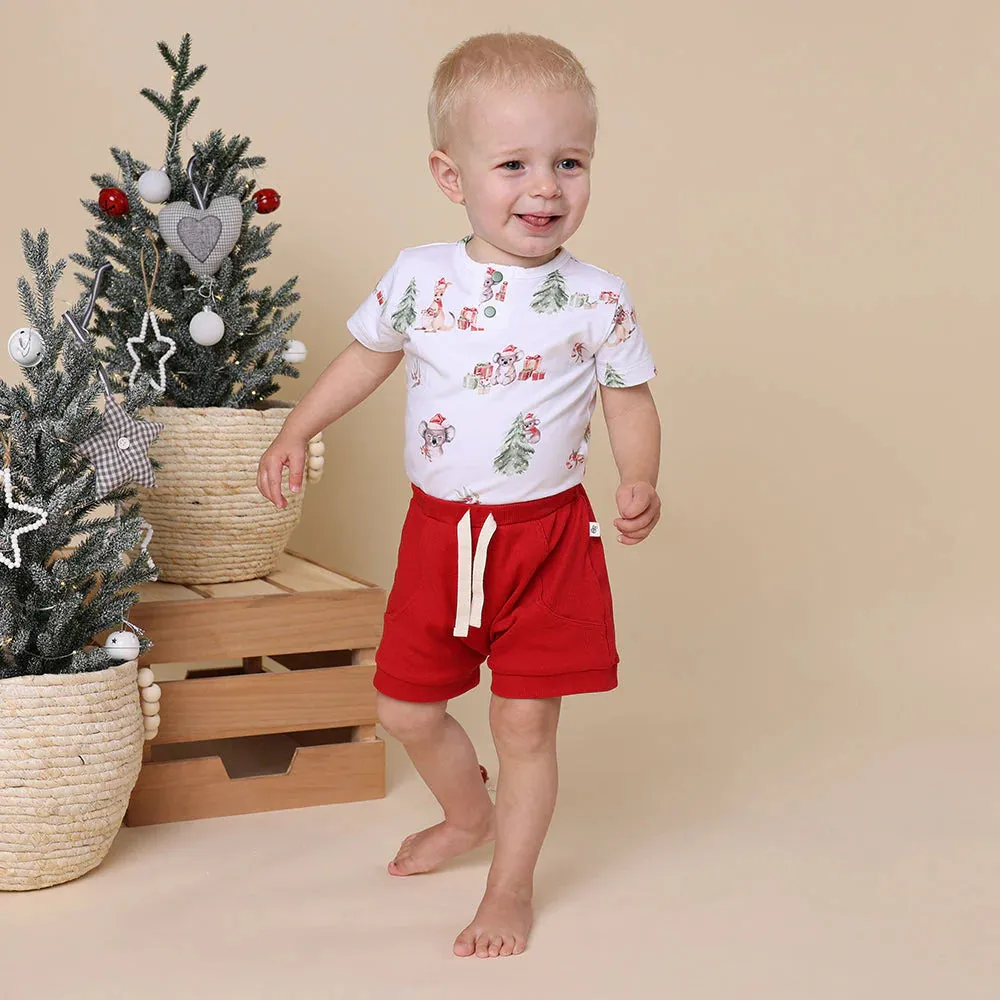 Snuggle Hunny Red Organic Shorts