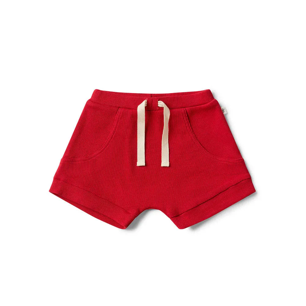 Snuggle Hunny Red Organic Shorts