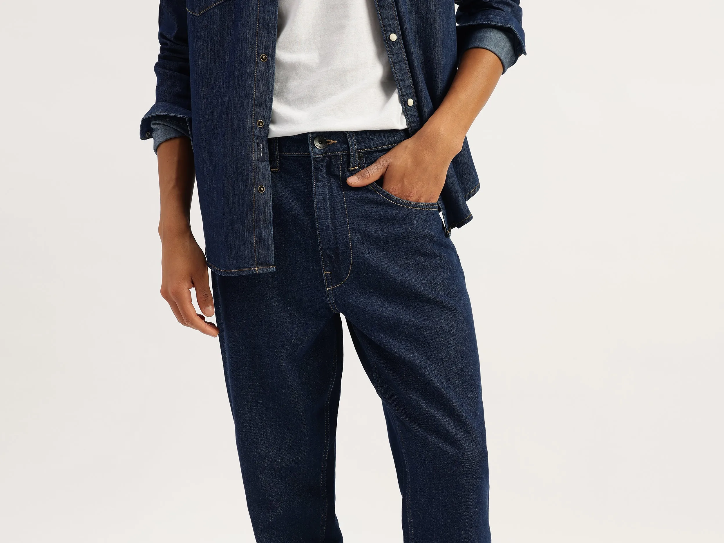Solid Baggy Fit Jeans