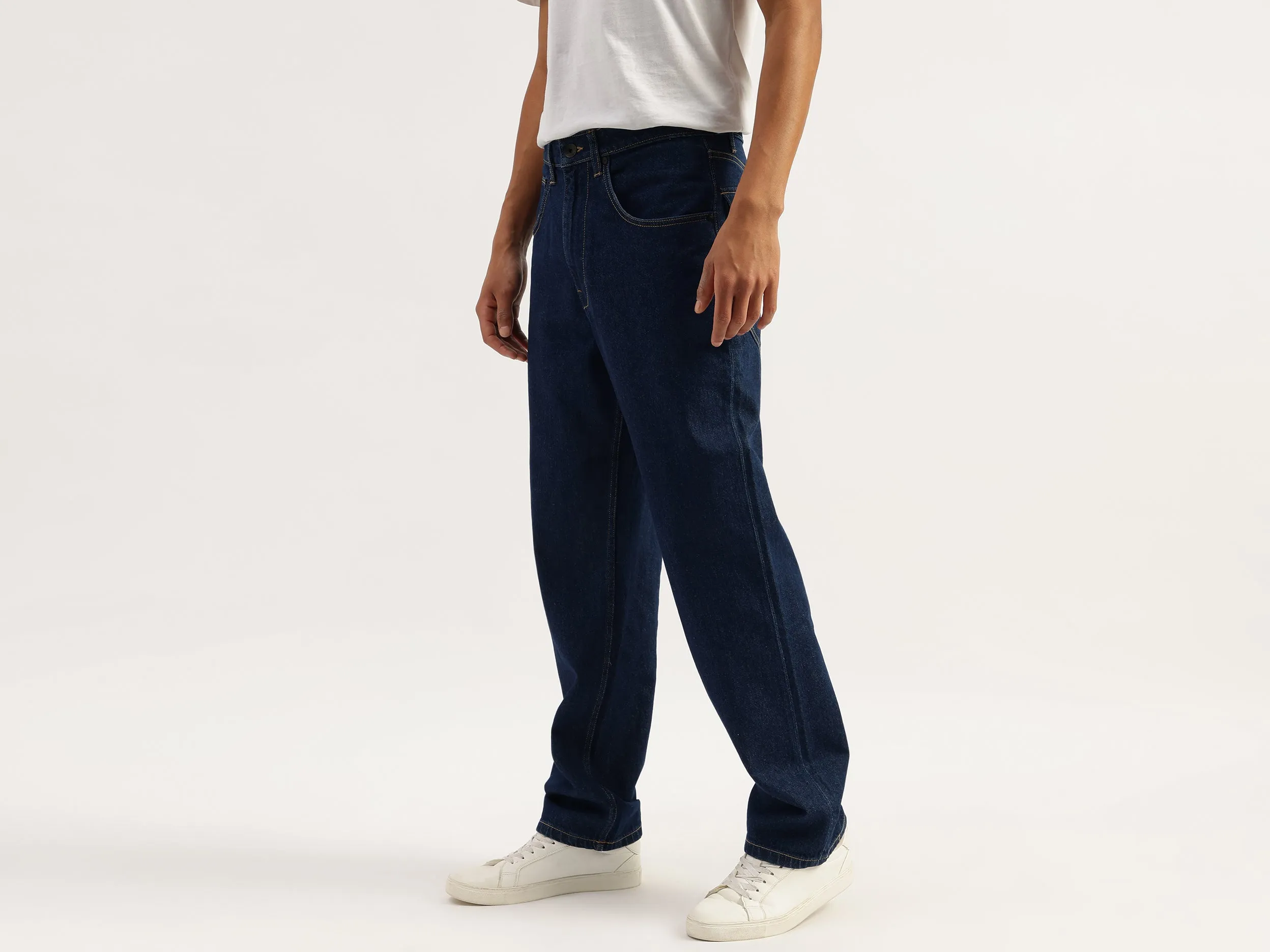 Solid Baggy Fit Jeans