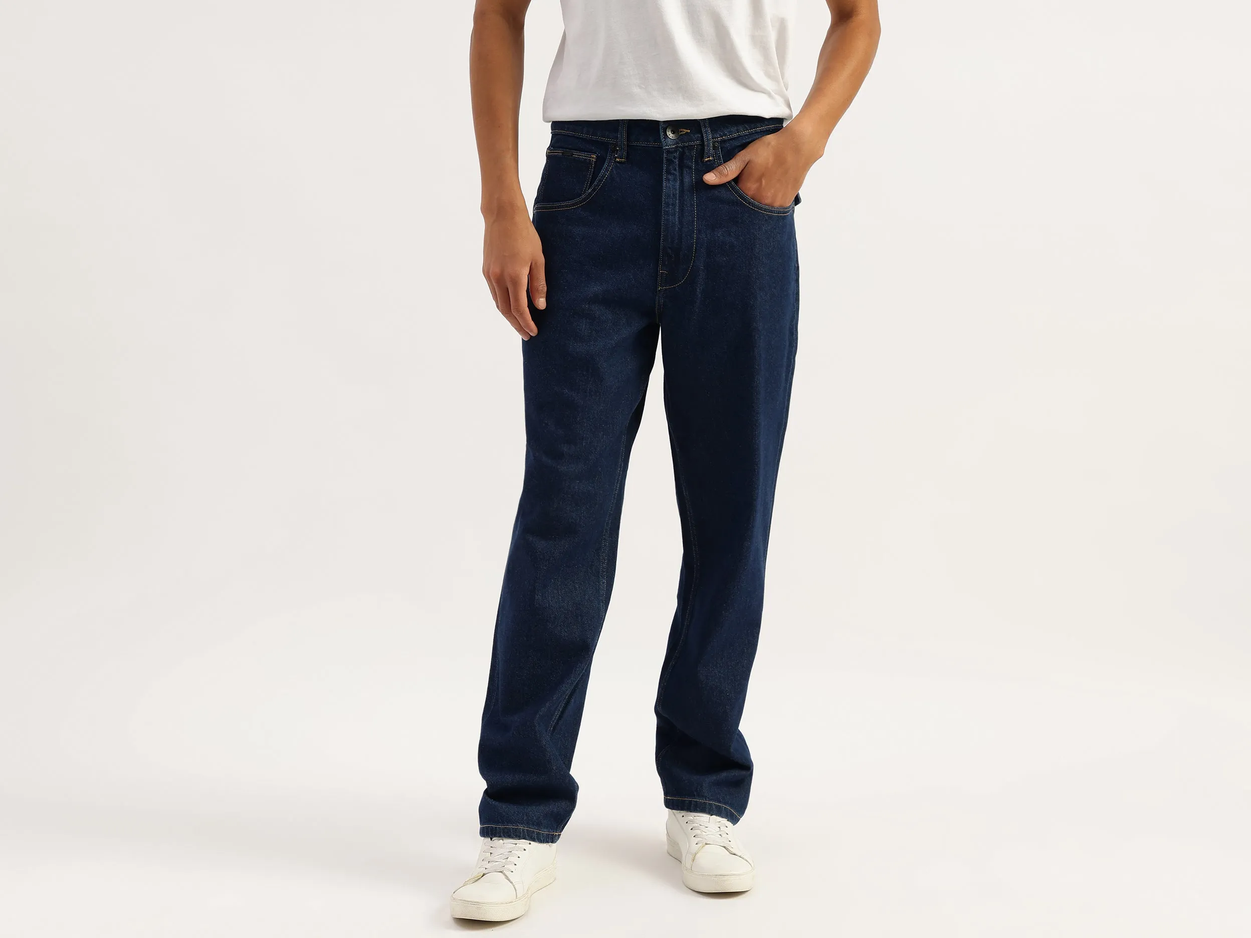 Solid Baggy Fit Jeans